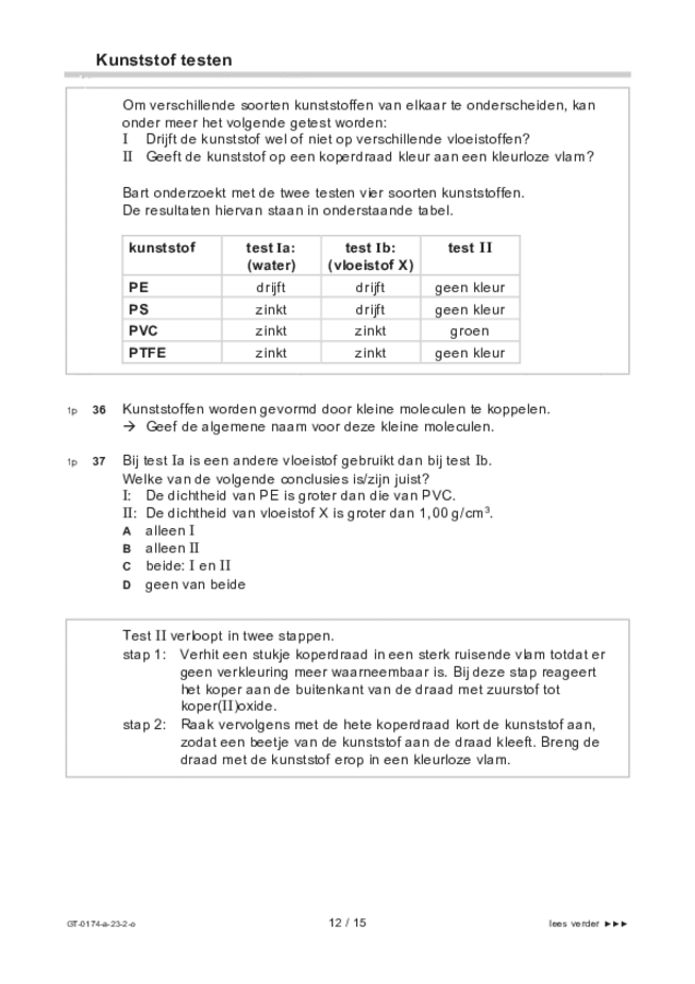 Opgaven examen VMBO GLTL natuur- en scheikunde 2 2023, tijdvak 2. Pagina 12