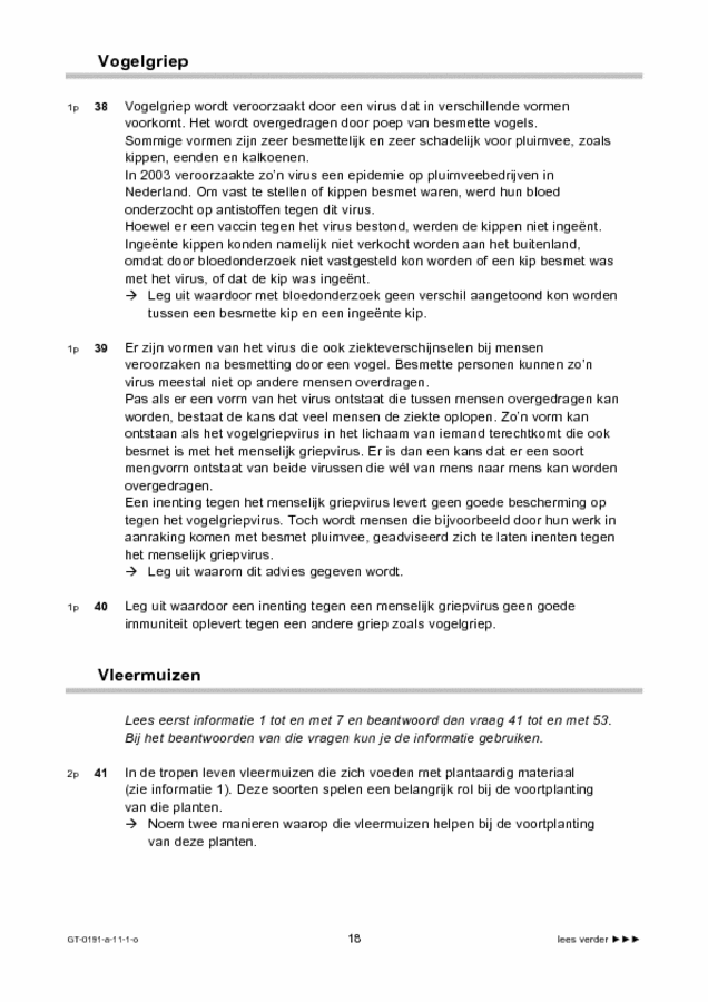 Opgaven examen VMBO GLTL biologie 2011, tijdvak 1. Pagina 18