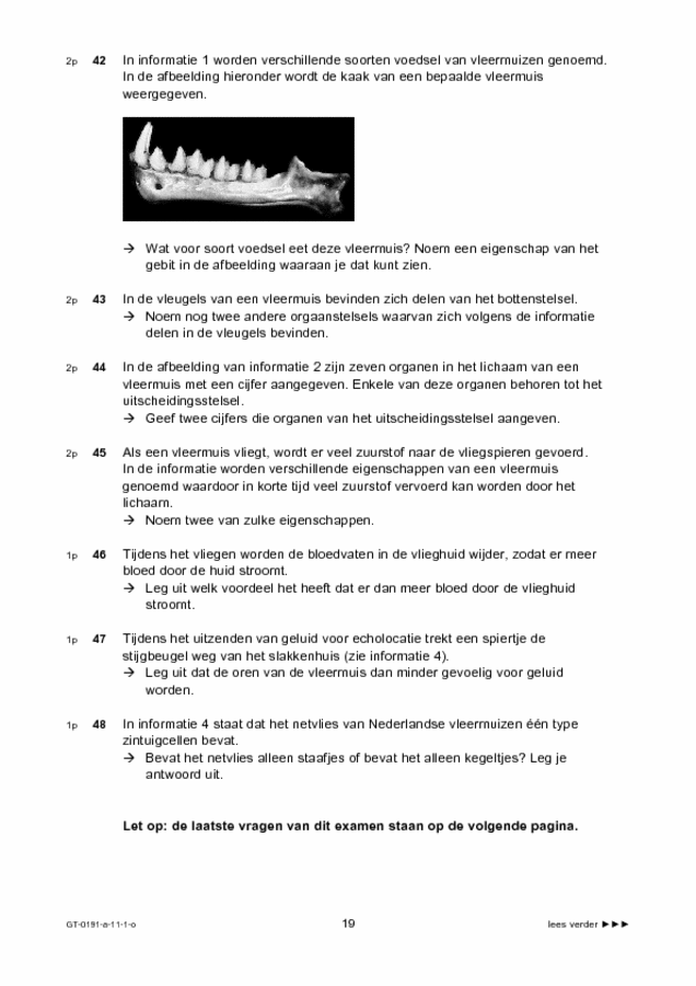 Opgaven examen VMBO GLTL biologie 2011, tijdvak 1. Pagina 19