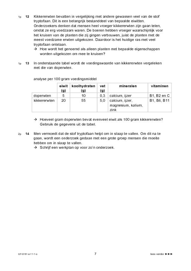 Opgaven examen VMBO GLTL biologie 2011, tijdvak 1. Pagina 7