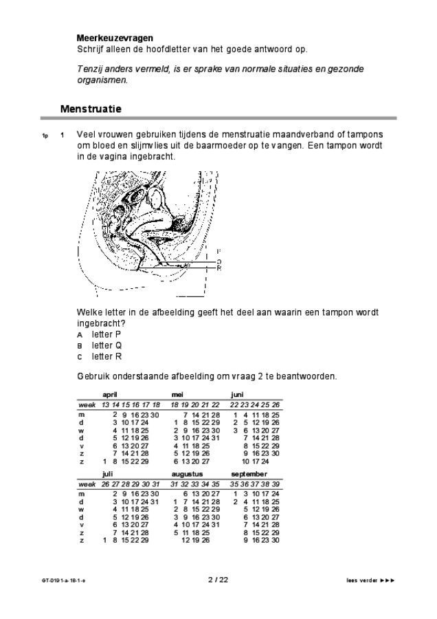 Opgaven examen VMBO GLTL biologie 2018, tijdvak 1. Pagina 2
