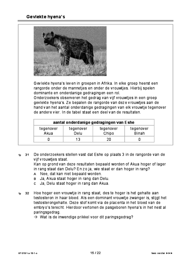 Opgaven examen VMBO GLTL biologie 2018, tijdvak 1. Pagina 15