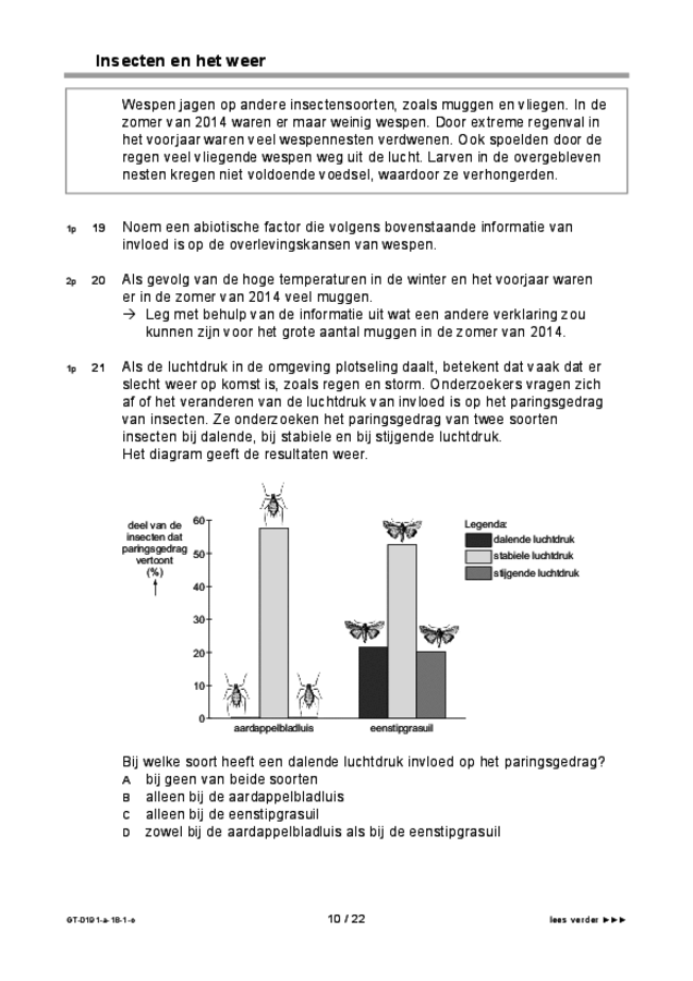 Opgaven examen VMBO GLTL biologie 2018, tijdvak 1. Pagina 10