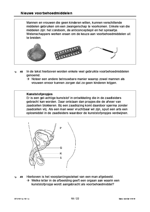 Opgaven examen VMBO GLTL biologie 2019, tijdvak 1. Pagina 19