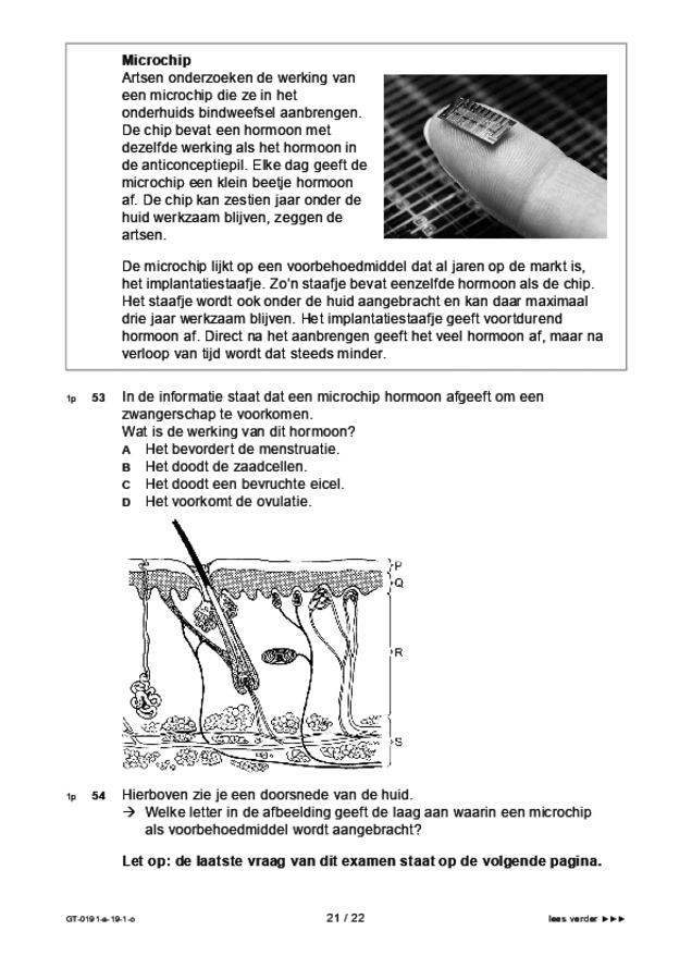 Opgaven examen VMBO GLTL biologie 2019, tijdvak 1. Pagina 21