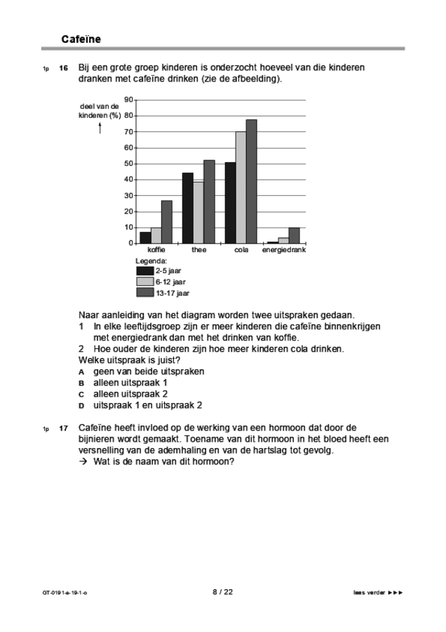 Opgaven examen VMBO GLTL biologie 2019, tijdvak 1. Pagina 8