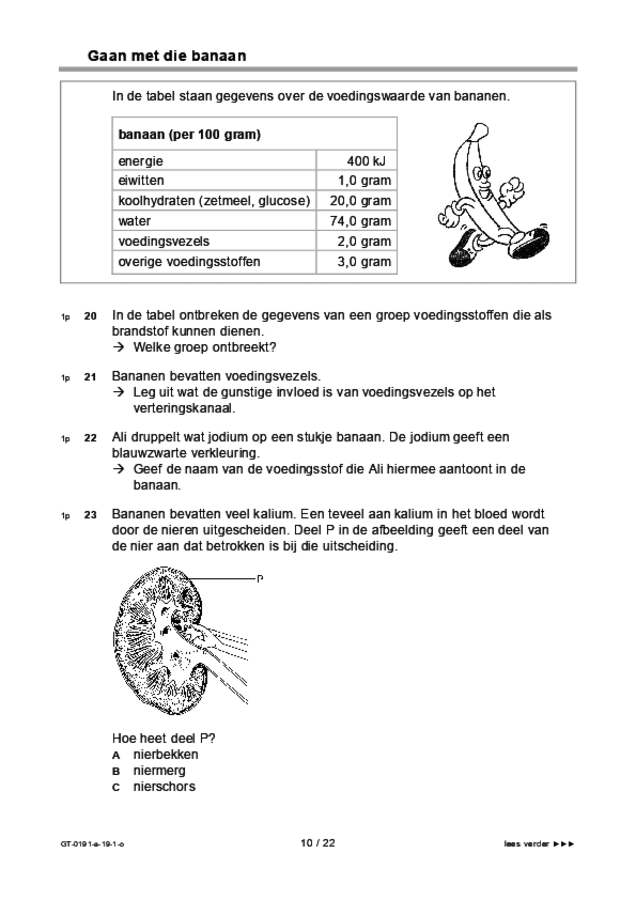 Opgaven examen VMBO GLTL biologie 2019, tijdvak 1. Pagina 10