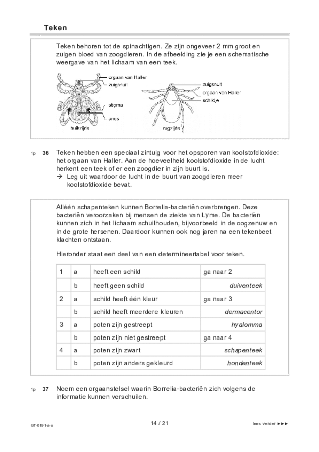 Opgaven examen VMBO GLTL biologie 2021, tijdvak 1. Pagina 14