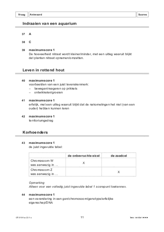 Correctievoorschrift examen VMBO GLTL biologie 2022, tijdvak 1. Pagina 11