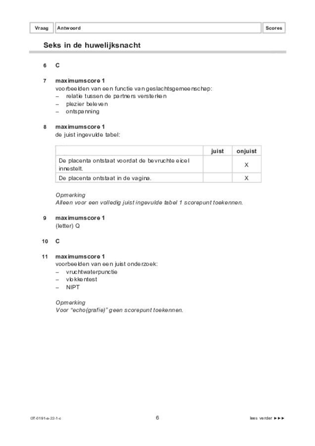 Correctievoorschrift examen VMBO GLTL biologie 2022, tijdvak 1. Pagina 6