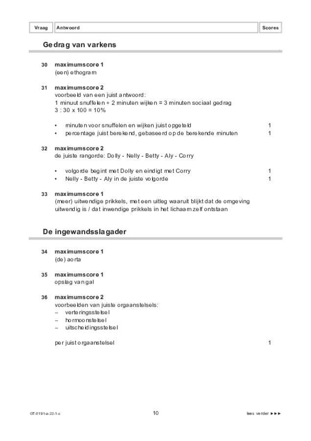 Correctievoorschrift examen VMBO GLTL biologie 2022, tijdvak 1. Pagina 10