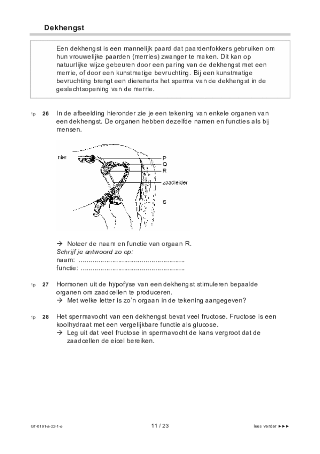 Opgaven examen VMBO GLTL biologie 2022, tijdvak 1. Pagina 11