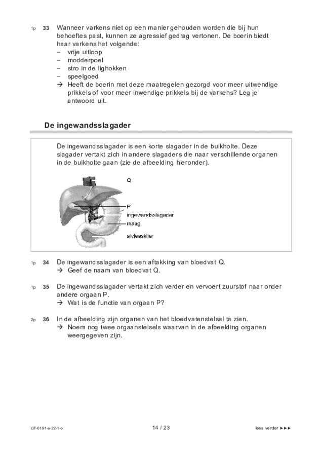 Opgaven examen VMBO GLTL biologie 2022, tijdvak 1. Pagina 14