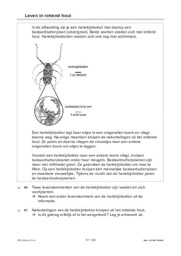 Opgaven examen VMBO GLTL biologie 2022, tijdvak 1. Pagina 17