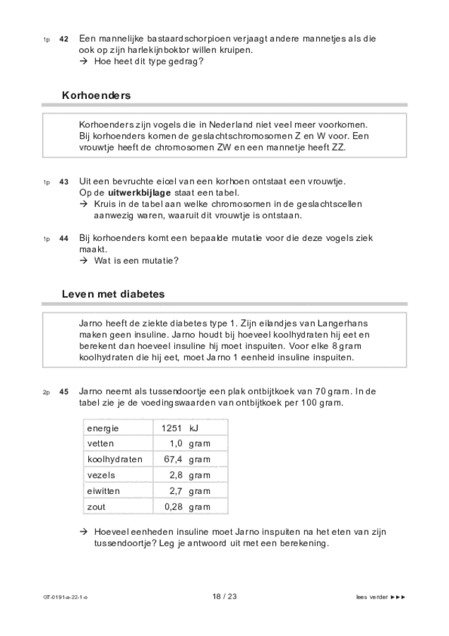 Opgaven examen VMBO GLTL biologie 2022, tijdvak 1. Pagina 18