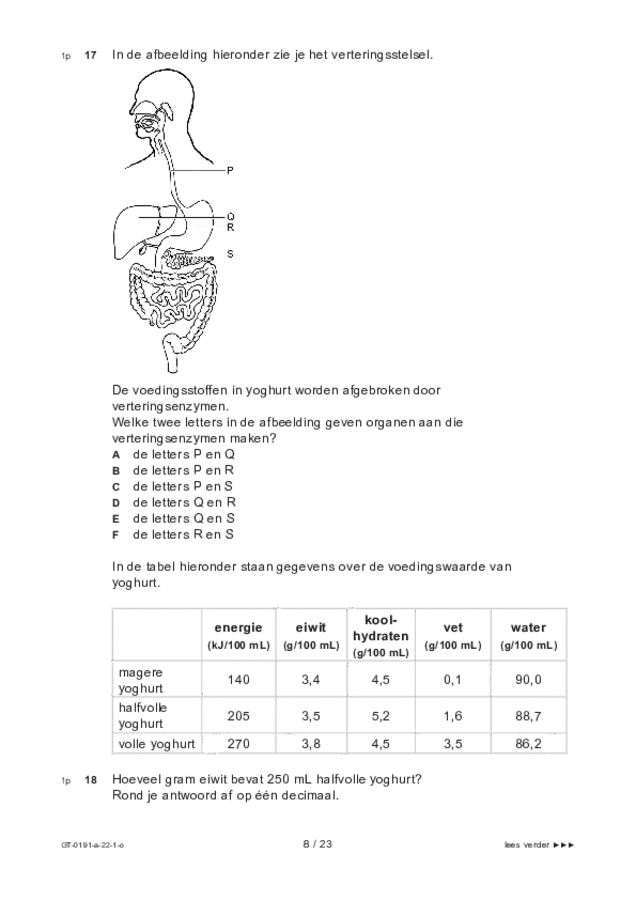 Opgaven examen VMBO GLTL biologie 2022, tijdvak 1. Pagina 8