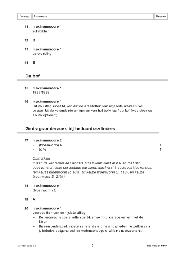 Correctievoorschrift examen VMBO GLTL biologie 2022, tijdvak 2. Pagina 6