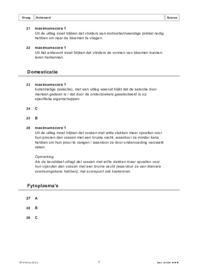 Correctievoorschrift examen VMBO GLTL biologie 2022, tijdvak 2. Pagina 7