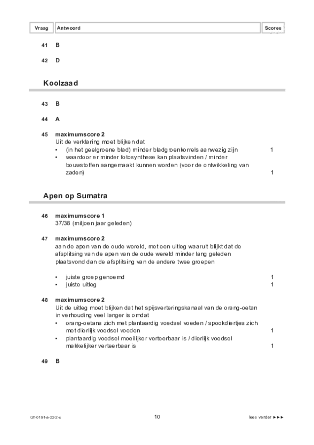 Correctievoorschrift examen VMBO GLTL biologie 2022, tijdvak 2. Pagina 10