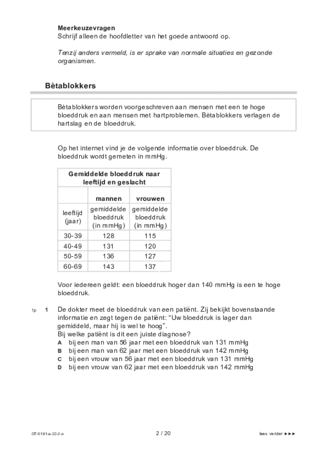 Opgaven examen VMBO GLTL biologie 2022, tijdvak 2. Pagina 2