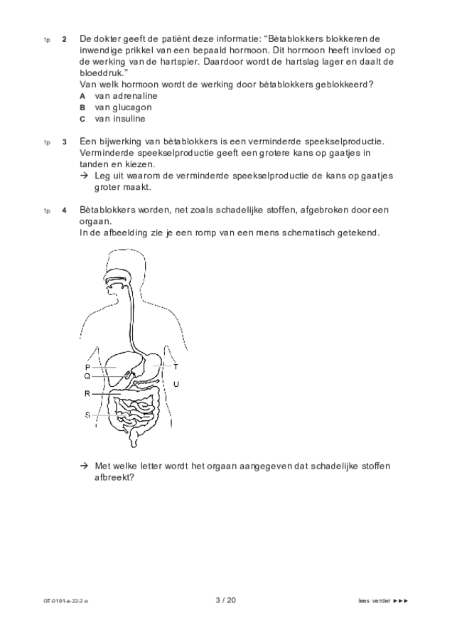 Opgaven examen VMBO GLTL biologie 2022, tijdvak 2. Pagina 3