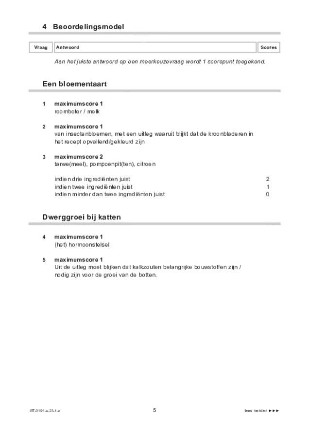 Correctievoorschrift examen VMBO GLTL biologie 2023, tijdvak 1. Pagina 5