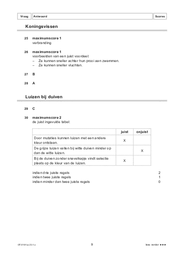 Correctievoorschrift examen VMBO GLTL biologie 2023, tijdvak 1. Pagina 9