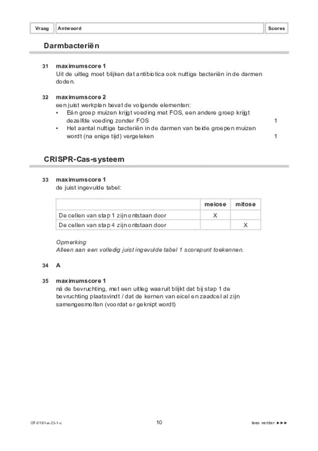 Correctievoorschrift examen VMBO GLTL biologie 2023, tijdvak 1. Pagina 10