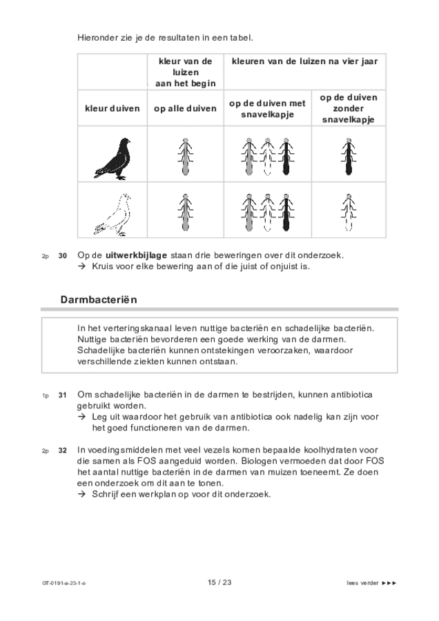 Opgaven examen VMBO GLTL biologie 2023, tijdvak 1. Pagina 15