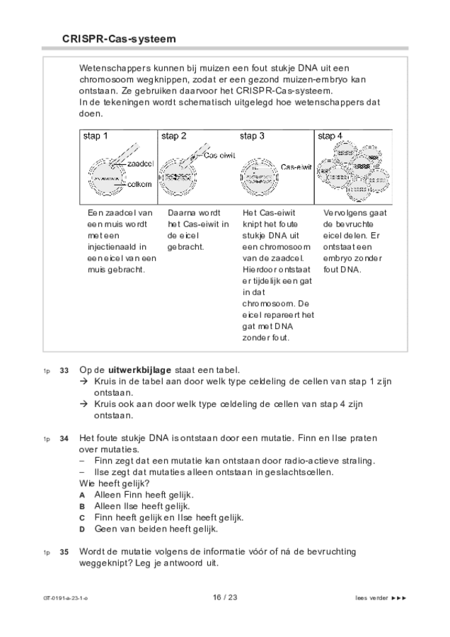 Opgaven examen VMBO GLTL biologie 2023, tijdvak 1. Pagina 16