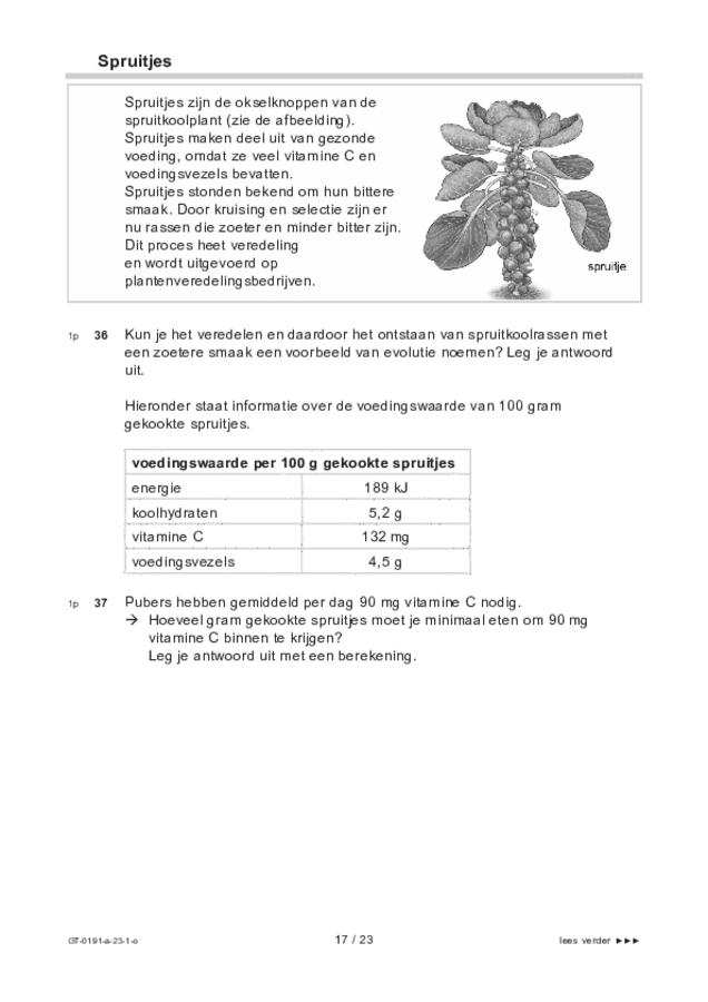 Opgaven examen VMBO GLTL biologie 2023, tijdvak 1. Pagina 17