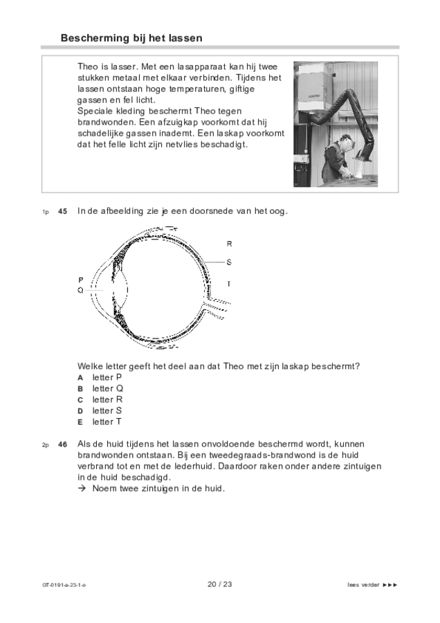 Opgaven examen VMBO GLTL biologie 2023, tijdvak 1. Pagina 20