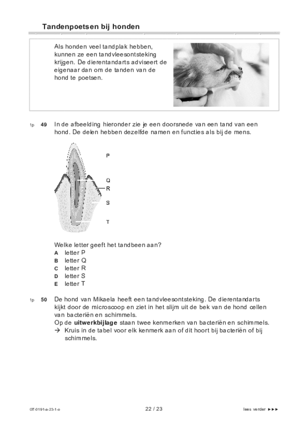 Opgaven examen VMBO GLTL biologie 2023, tijdvak 1. Pagina 22