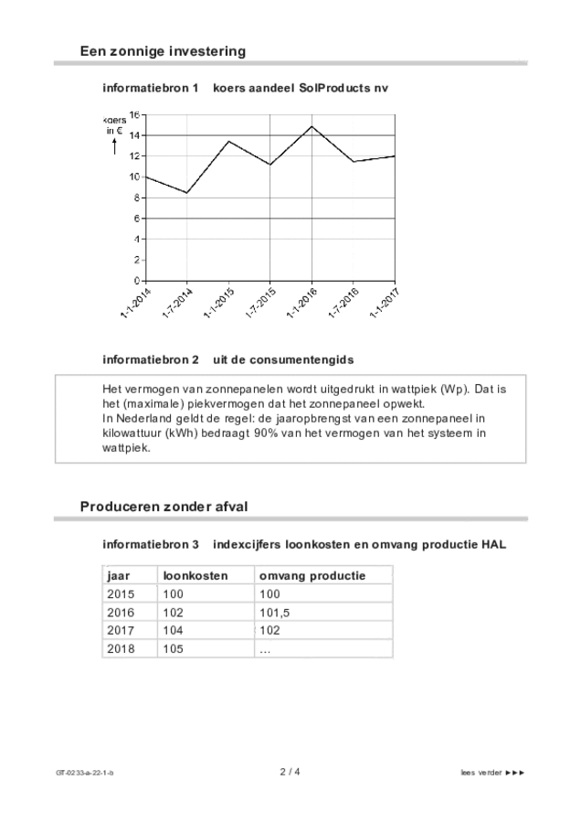 Bijlage examen VMBO GLTL economie 2022, tijdvak 1. Pagina 2