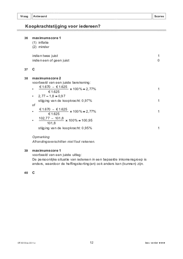 Correctievoorschrift examen VMBO GLTL economie 2022, tijdvak 1. Pagina 12