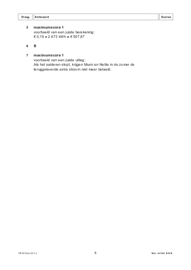 Correctievoorschrift examen VMBO GLTL economie 2022, tijdvak 1. Pagina 6