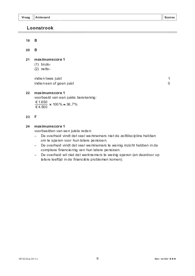 Correctievoorschrift examen VMBO GLTL economie 2022, tijdvak 1. Pagina 9