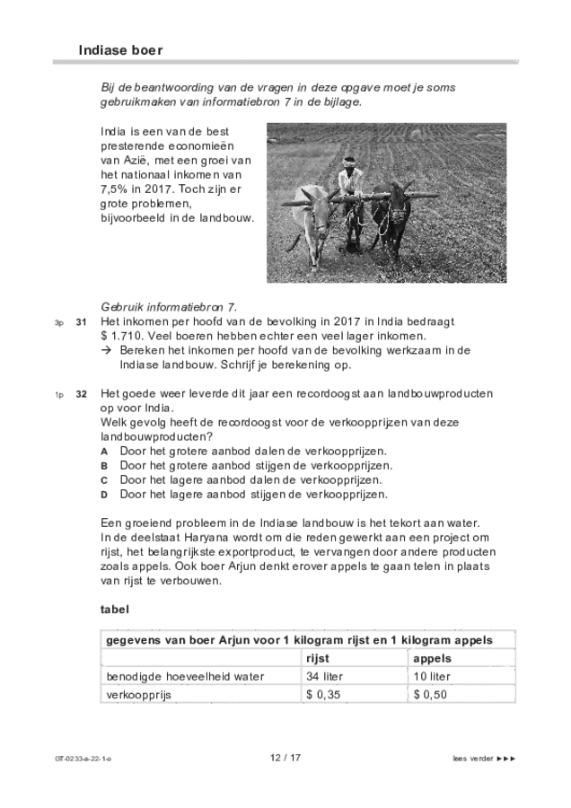 Opgaven examen VMBO GLTL economie 2022, tijdvak 1. Pagina 12