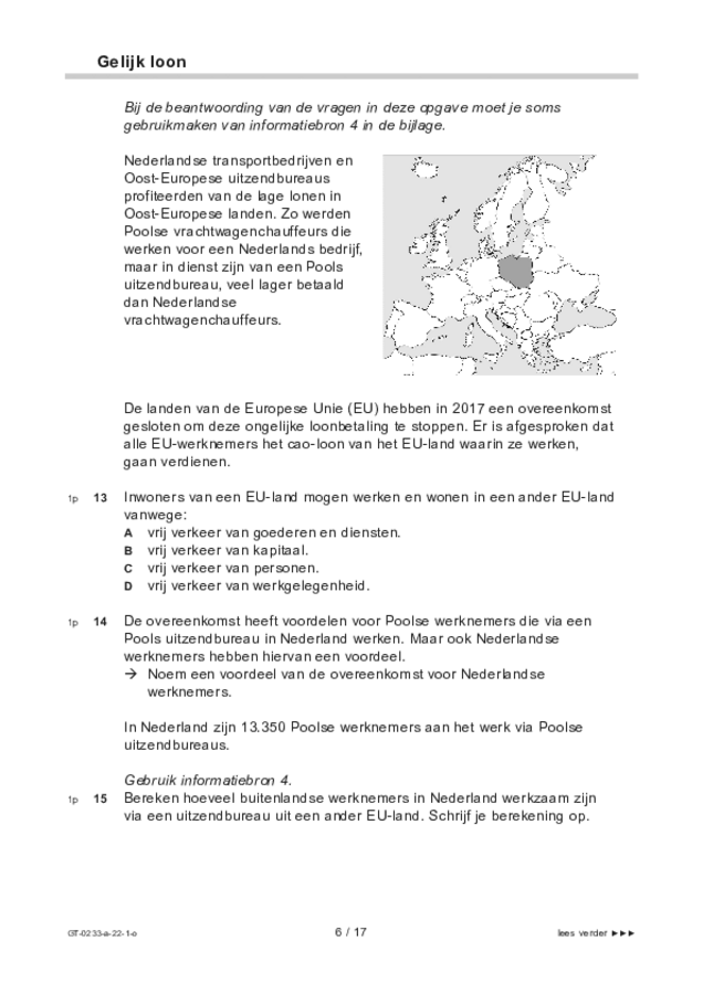 Opgaven examen VMBO GLTL economie 2022, tijdvak 1. Pagina 6