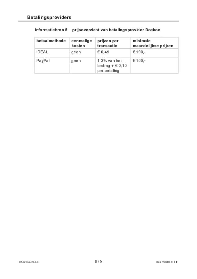 Bijlage examen VMBO GLTL economie 2022, tijdvak 2. Pagina 5