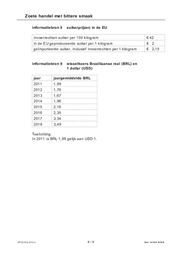 Bijlage examen VMBO GLTL economie 2022, tijdvak 2. Pagina 8