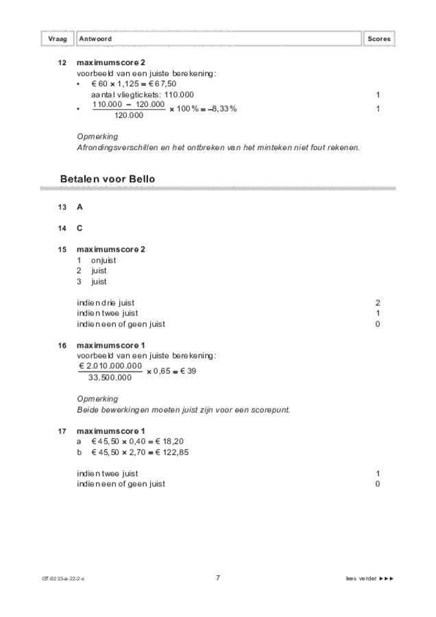 Correctievoorschrift examen VMBO GLTL economie 2022, tijdvak 2. Pagina 7