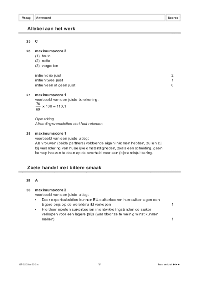 Correctievoorschrift examen VMBO GLTL economie 2022, tijdvak 2. Pagina 9