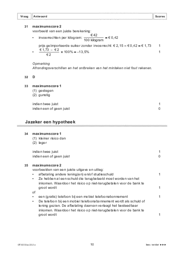Correctievoorschrift examen VMBO GLTL economie 2022, tijdvak 2. Pagina 10