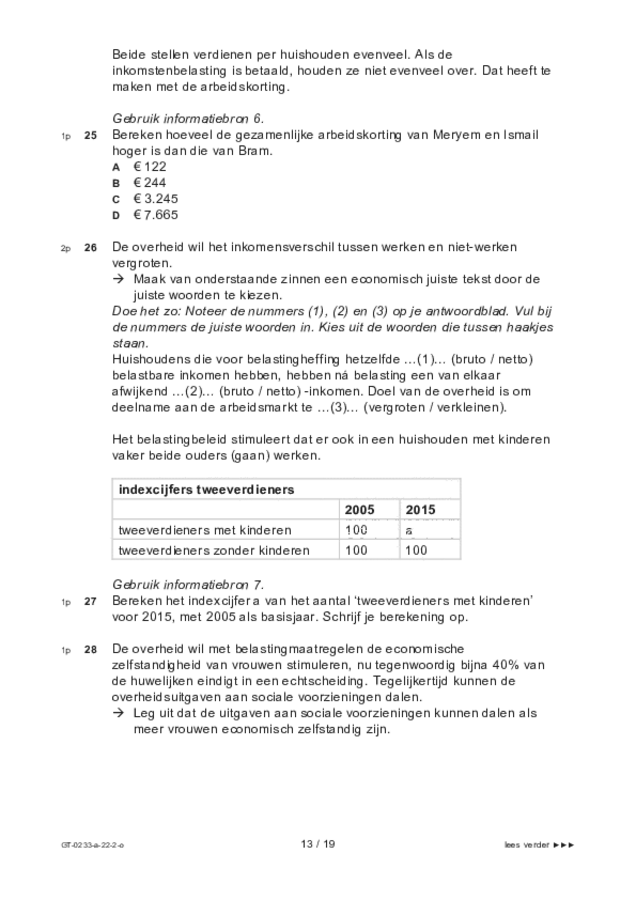 Opgaven examen VMBO GLTL economie 2022, tijdvak 2. Pagina 13