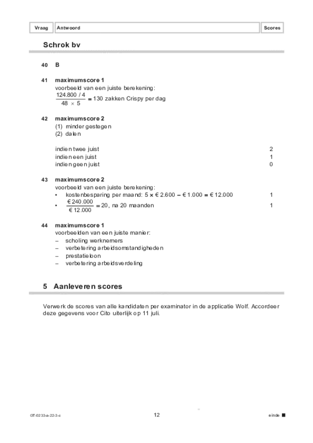 Correctievoorschrift examen VMBO GLTL economie 2022, tijdvak 3. Pagina 12