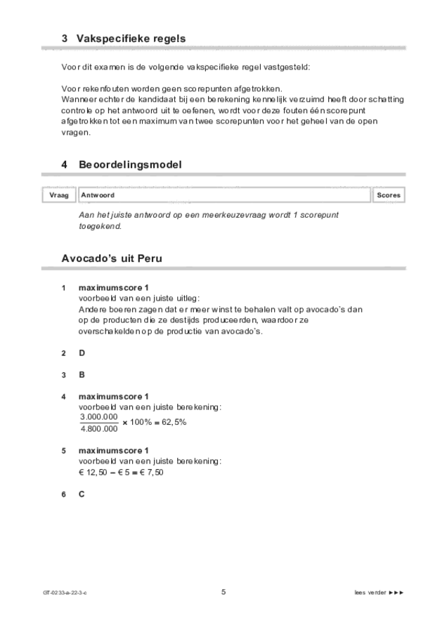 Correctievoorschrift examen VMBO GLTL economie 2022, tijdvak 3. Pagina 5