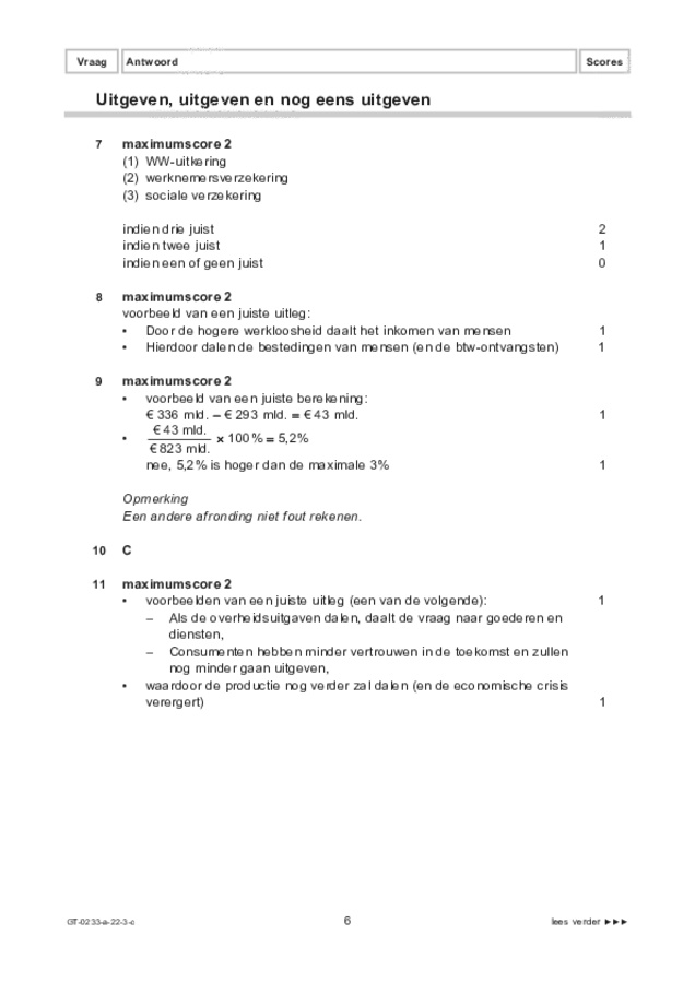 Correctievoorschrift examen VMBO GLTL economie 2022, tijdvak 3. Pagina 6