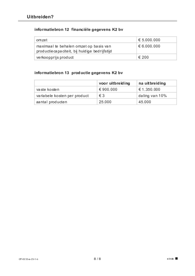 Bijlage examen VMBO GLTL economie 2023, tijdvak 1. Pagina 8