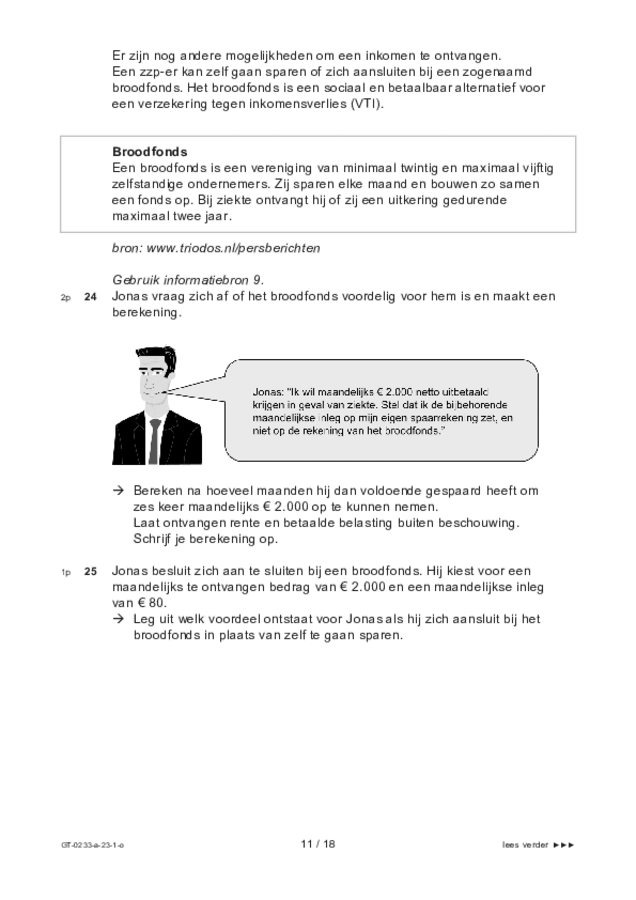 Opgaven examen VMBO GLTL economie 2023, tijdvak 1. Pagina 11